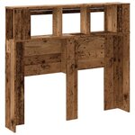 vidaXL Tête de lit à LED vieux bois 120x18 5x103 5cm bois d'ingénierie