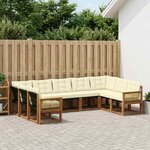 vidaXL Ensemble de canapés d'extérieur 9 Pièces Naturel et Crème