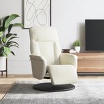 vidaXL Fauteuil inclinable avec repose-pied crème velours