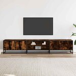 vidaXL Meuble TV chêne fumé 210x35x41 cm bois d'ingénierie
