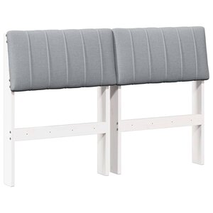 vidaXL Tête de lit capitonnée Gris clair 120 cm Pin massif