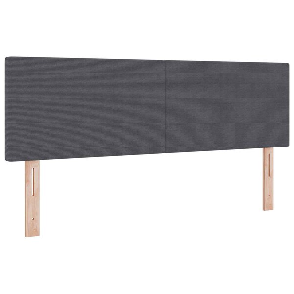 vidaXL Tête de lit LED Gris foncé 160 cm Tissu en velours côtelé