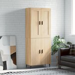 vidaXL Buffet haut Chêne sonoma 69 5x34x180 cm Bois d'ingénierie