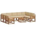vidaXL Ensemble de canapés d'extérieur 10 pc Naturel et Beige