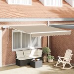 vidaXL Auvent rétractable manuel avec LED beige 300x250 cm
