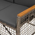 vidaXL Ensemble de canapés inclinables de jardin Gris et Gris foncé