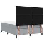 vidaXL Lit avec sommier et banc gris clair 140x190 cm en tissu