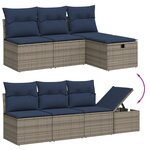 vidaXL Salon de jardin 8 Pièces avec coussins gris résine tressée