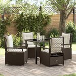 vidaXL Ensemble de salle à manger pour jardin 5 Pièces Marron polyrotin