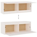 vidaXL Ensemble de meubles TV 3 Pièces blanc bois massif de pin