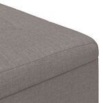 vidaXL Pouf de rangement avec coussin Taupe 80 x 80 x 45 cm tissu