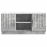 vidaXL Meuble TV Gris béton 102 x 34 5 x 47 cm Bois d'ingénierie