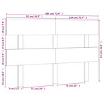 vidaXL Tête de lit Noir 184x3x81 cm Bois massif de pin