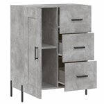 vidaXL Buffet gris béton 69 5x34x90 cm bois d'ingénierie