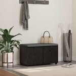 vidaXL Banc d'entrée avec coussin Chêne noir 80 x 46 x 46 cm