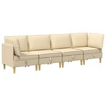 vidaXL Canapé modulaire avec rangement 4 Pièces Crème Tissu