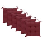 vidaXL Chaises de jardin empilables avec coussins lot de 6 Teck solide
