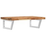 vidaXL Étagère de vasque murale acier et bois massif d'acacia