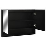 vidaXL Armoire à miroir de salle de bain LED Noir 80x15x60 cm MDF