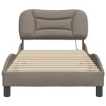 vidaXL Cadre de lit avec LED sans matelas Hvar taupe 80x200 cm tissu
