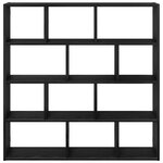 vidaXL Étagère cube murale 12 compartiments noir bois d'ingénierie