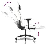 vidaXL Chaise de jeu avec repose-pied Blanc et noir Similicuir