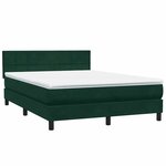 vidaXL Sommier à lattes de lit et matelas et LED vert foncé 160x210cm velours