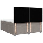 vidaXL Sommier à lattes de lit avec matelas Taupe 200x200 cm Tissu