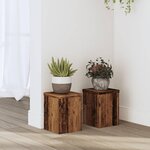 vidaXL Supports pour plantes 2 Pièces vieux bois bois d'ingénierie