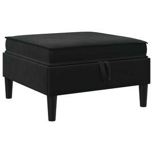 vidaXL Pouf avec Rangement Noir Velours