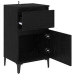 vidaXL Cabinet de chevet avec tiroir 2 Pièces Chêne noir 40 x 35 x 70 cm