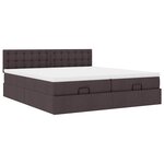 VidaXL Cadre de lit ottoman avec matelas marron foncé 180x200 cm tissu