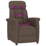 vidaXL Fauteuil de massage Marron Similicuir daim