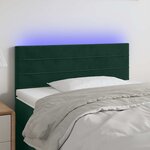 vidaXL Tête de lit à LED Vert foncé 90x5x78/88 cm Velours