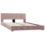 Vidaxl lit avec matelas rose velours 120 x 200 cm