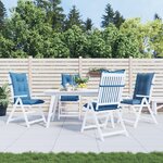 vidaXL Coussins de chaise à dossier haut lot de 4 bleu mélangé tissu
