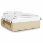 vidaXL Cadre de lit sans matelas crème 200x200 cm tissu