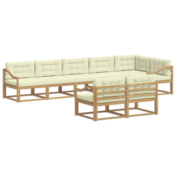 vidaXL Ensemble de canapés d'extérieur 6 pc Blanc et crème Polyester