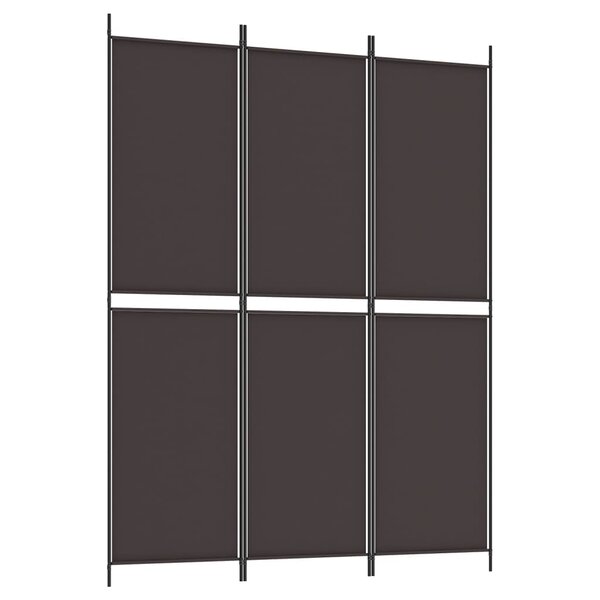 vidaXL Cloison de séparation 3 panneaux Marron 150x200 cm Tissu