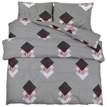vidaXL Ensemble de housse de couette Gris 200x200 cm Coton