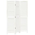 vidaXL Cloison de séparation 3 panneaux blanc bois de paulownia massif