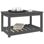 vidaXL Table de jardin gris 82 5x50 5x45 cm bois massif de pin