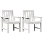 vidaXL Chaise de jardin. 2 Pièces Blanc 65 5 x 59 x 88cm HDPE