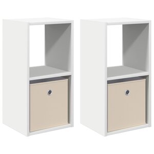 vidaXL Table de chevet avec tiroir 2 Pièces Blanc 30 5 x 27 x 59 5 cm
