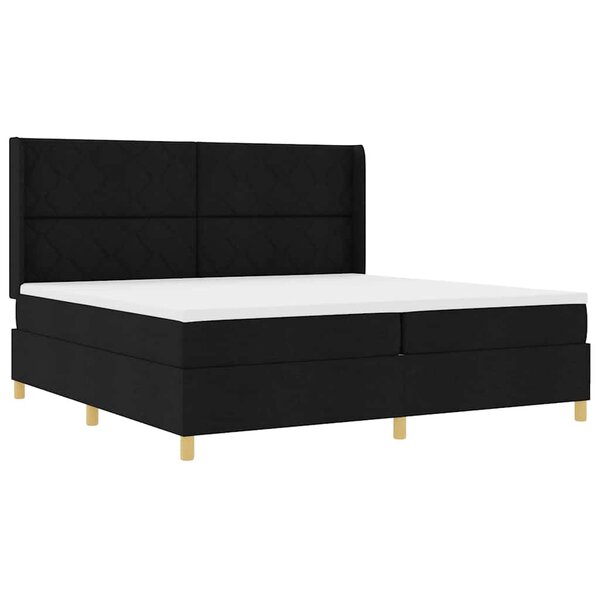 vidaXL Lit à ressorts avec bandes LED Noir 200 x 200 cm tissu