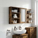vidaXL Armoire murale de salle de bain Chêne Fumé 40 x 10 x 50 cm