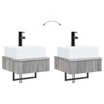 vidaXL Basin de lavage mural Sonoma gris 40 x 41 x 39 cm