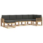 vidaXL Ensemble de canapés d'extérieur 7 Pièces Blanc et anthracite