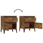 vidaXL Table de chevet Chêne fumé 40x35x50 cm