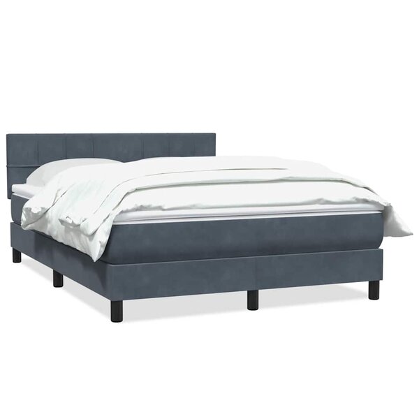 vidaXL Sommier à lattes de lit et matelas gris foncé 140x220cm velours